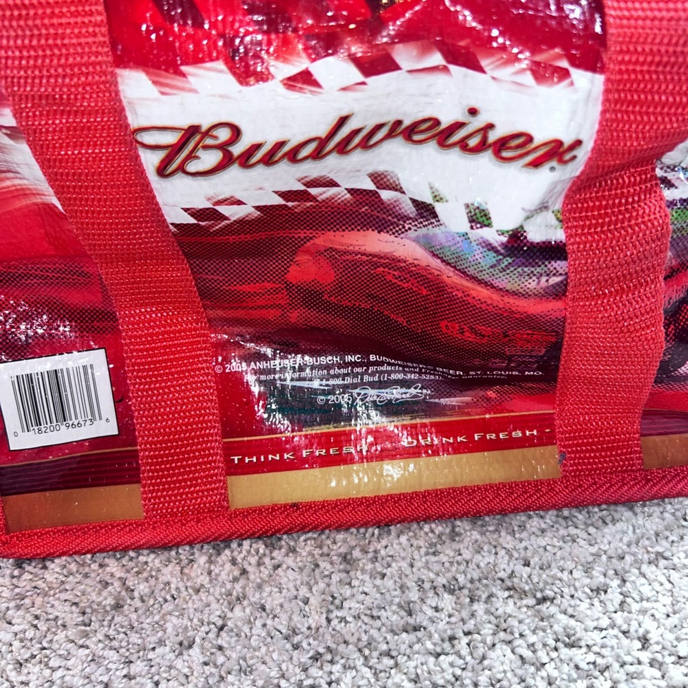 Budweiser Red Duffel Bag with Racing Design - Picture 4 of 6